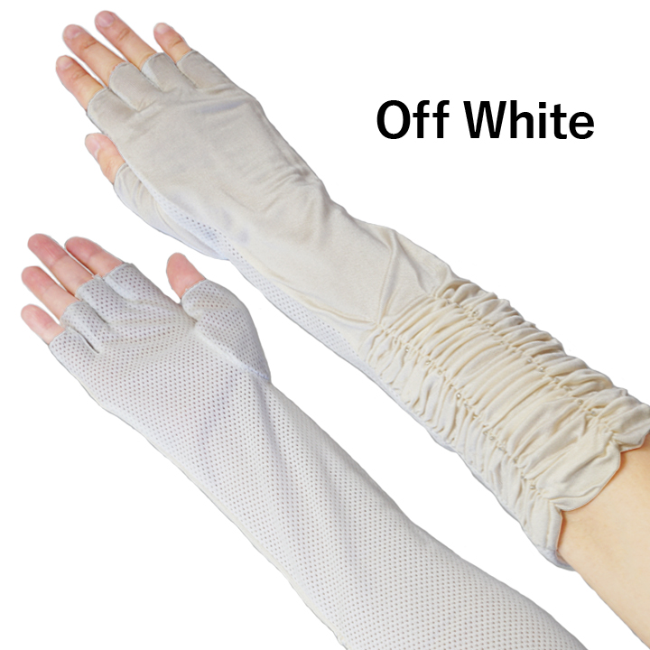 UV手袋 ブラック 黒 メッシュ 日焼け予防 UVカット スマホ対応 ドット柄