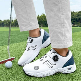 ゴルフシューズ ダイヤル式 スパイクレス スニーカータイプ 歩きやすい 疲れにくい 快適 防水 紐なし 履き心地がいい 軽い 防水 通気性 グリップ力 ダイヤルロック 二重層防水
