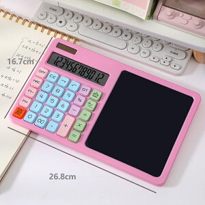 電卓&手書きパッドコンボ 手書きボード付き 太陽光 計算機 メモと計算を1つに 学生 教師 オフィスワーカー 学校 オフィス 電卓付き電子メモパッド 折りたたみ式 ワンタッチ消去 多機能 計算