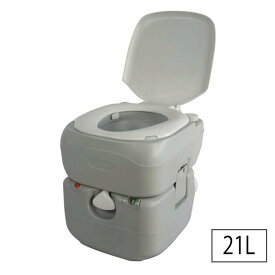【沖縄・離島配送不可】水洗式ポータブルトイレ 21リットル 洋式 ポータブル タンク式 水源不要 ピストン式ポンプ アウトドア 車中泊 介護トイレ 緊急用 SunRuck SR-PT4521