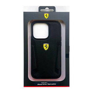 iPhone14 Pro �P�[�X �J�o�[ FERRARI �t�F���[�� �{�v �w�ʃP�[�X �u���b�N �� �o�b�N�P�[�X LEATHER CASE �G�A�[�W�F�C FEHCP14LRBUK