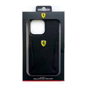 iPhone14 Pro Max �P�[�X �J�o�[ FERRARI �t�F���[�� �{�v �w�ʃP�[�X �u���b�N �� �o�b�N�P�[�X LEATHER CASE �G�A�[�W�F�C FEHCP14XRBUK