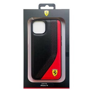 iPhone14 �P�[�X �J�o�[ FERRARI �t�F���[�� �c�[�g�[�� �w�ʃP�[�X �u���b�N SLANTED STRIPE PERFORATED HOLES iPhone�P�[�X �G�A�[�W�F�C FEHCP14SPZIK