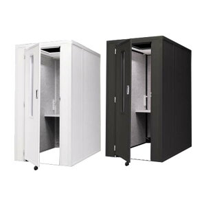 【沖縄・離島配送不可】【代引不可】REMUTE リミュート 吸音ブースフロントイン セミオープン 天面パネル 背面パネル 側面パネル大 側面パネル小 扉付き正面パネル ホワイト RISU GTEC19*