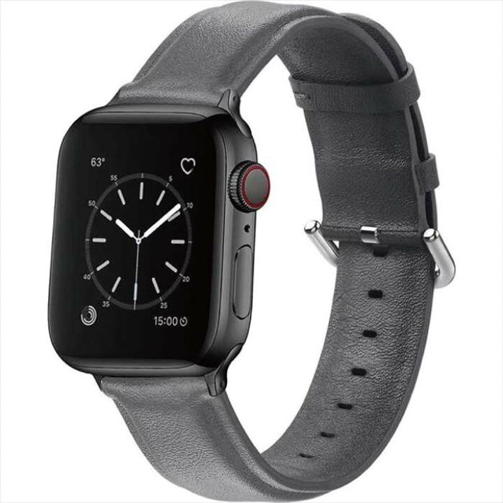 楽天市場】Apple Watch 49/45/44/42mm対応 レザーバンド グレー