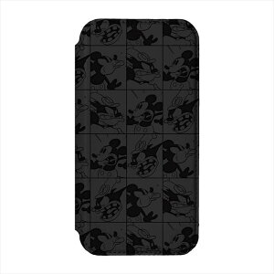 iPhone15 Pro 対応 ケース カバー ガラスフリップケース ミッキーマウス 手帳型 カードポケット 強化ガラス 背面クリア Disney キャラクター PGA PG-D23BGF01MKY