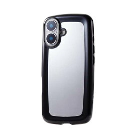 【代引不可】iPhone16 iPhone 16 対応 6.1インチ ＆me ハイブリッドケース ぷっくりフレーム ミラー ブラックフレームxミラー ケース カバー iPhoneケース エレコム PM-A24AHVPMBK