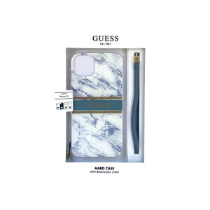 GUESS�i�Q�X�jiPhone13�p �X�g���b�v�t�� PET+TPU �w�ʃP�[�X GUESS GUHCP13MKMABBL