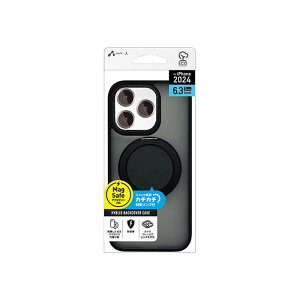 iPhone16 Pro�p MagSafe�[�d�Ή� �X�^���h�����O�t�w�ʃP�[�X BK �G�A�[�W�F�C AC-P24P-MRS BK