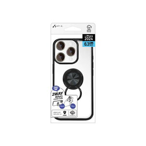 iPhone16 Pro�p 2WAY�����O�X�^���h�P�[�X BK �G�A�[�W�F�C AC-P24P-MR BK