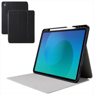 �y����s�z13�C���`iPadAir(M2)/�t���b�v�P�[�X/�Ռ��z��/ApplePencil���[/�X���[�v�Ή�/�u���b�N �G���R�� TB-A25XSABK