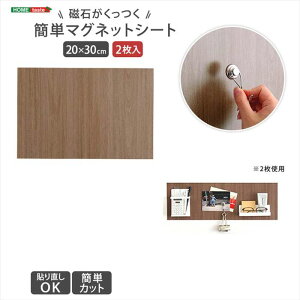 【北海道・沖縄・離島配送不可】【代引不可】磁石がくっつく簡単マグネットシート 20×30cm 2枚セット ダークブラウン キッチン インテリア 収納 便利 ホームテイスト SH-25-MWS-SET2--DBR