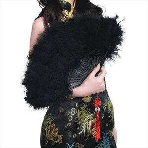 羽扇子RICH ブラック 仮装グッズ コスプレグッズ 小物 ゴージャス クリアストーン 4560320914617
