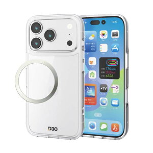 【代引不可】iPhone 17 Pro ケース ハイブリッド D3O(R) 超衝撃保護 磁気吸着対応メタルステッカー付 ストラップホール付 クリア エレコム PM-A25CD3OTCR