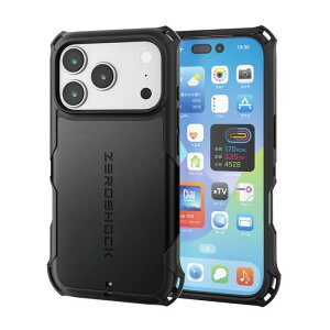�y����s�ziPhone 17 Pro �P�[�X �n�C�u���b�h �Ռ��z�� �X�g���b�v�z�[���t �t�B�����t ZEROSHOCK �u���b�N �G���R�� PM-A25CZEROBK