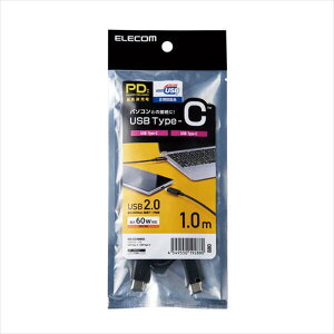 �y����s�zUSB2.0�P�[�u�� 1.0m 480Mbps 60W PD�Ή� USB Type-C USB�P�[�u�� �[�d �f�[�^�]�� ���� �X�}�z �^�u���b�g �G���R�� U2C-CC10NBK2