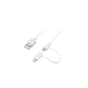 Lightning/microB-USBP[u 1.8m LightningP[u microB-USBP[u [d f[^] iPhone X}z ^ubg zCg O[nEX GH-ALTMBA1.8-WH