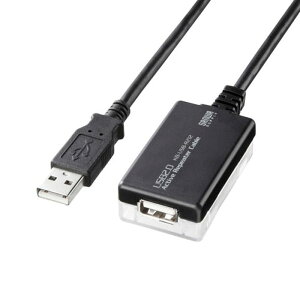 【代引不可】USB2.0アクティブリピーターケーブル 12m延長 ケーブル長12m ハイパワーリピーターケーブル USBケーブル 延長ケーブル ブラック サンワサプライ KB-USB-R212N