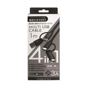 4in1[d ʐM P[u A~P[u fɋbVP[u }`USBP[u 1m 100cm Type-C microUSB K^ IY} CDM-UMJAM10GM