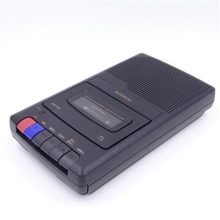 ポータブルテープレコーダー カセットレコーダー ハンドル付 ACアダプター付属 2WAY電源 ブラック WINTECH HCT-03