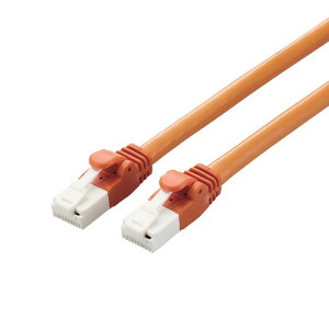 �y����s�zLAN�P�[�u�� CAT6A 1m ���� 10Gbps �X�g���[�g �ܐ܂�h�~ �I�����W �G���R�� LD-GPAT/DR1/RS