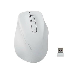 【代引不可】ワイヤレス マウス 静音 無線 2.4GHz 5ボタン 右手専用 【 Windows 11 10 mac Chrome 対応 】 抗菌 Lサイズ EX-G ホワイト エレコム M-XGL30DBSKWH