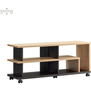 【沖縄・離島配送不可】ナチュラル キャスター付テレビ台 幅98cm TVボード インテリア 家具 ナチュラル木目 Swing AS-FEL980
