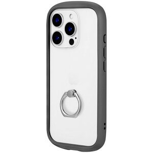 iPhone 16 Pro �����O�t���ϏՌ��n�C�u���b�h�P�[�X �uCleary Ring�v �_�[�N�O���[ LEPLUS NEXT LN-IP24PLCRGY