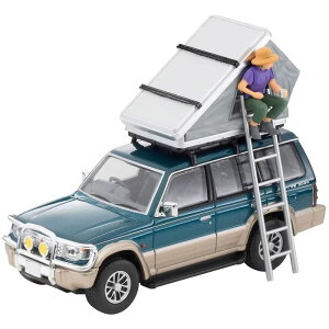 LV-N206c 三菱 パジェロ ミッドルーフワイド VR オプションパーツ装着車(緑/ベージュ)91年式 テント、フィギュア付 トミーテック 330820