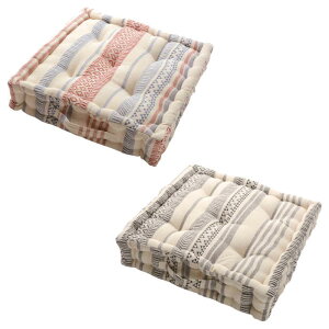 【北海道・沖縄・離島配送不可】【代引不可】クッキークッション フロアクッション 42×42×10cm インド綿100% サラッと快適 裏面同一生地 しっかりとした厚みでお尻をサポート 持ち手付き オ