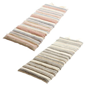 【北海道・沖縄・離島配送不可】【代引不可】ロングクッション 長座布団 43×120cm インド綿100% サラッと快適 裏面同一生地 ごろ寝 紐付き 丸められる カーシート オールシーズン 幾何学模様
