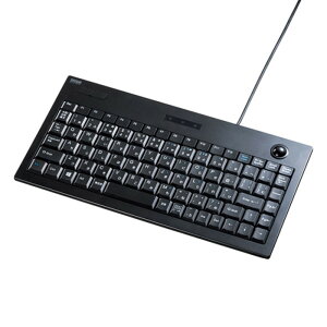 【代引不可】キーボード トラックボール内蔵 一体型 テンキーなし 薄型 メンブレン パソコン PC サンワサプライ SKB-TR03BK
