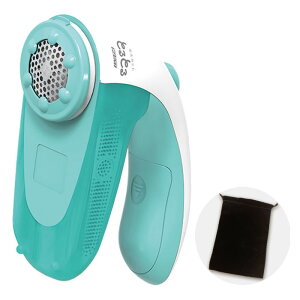 毛玉取り器 毛玉クリーナー 電池式 乾電池式 衣類を着たまま毛玉カット 大型ダストボックス 毛玉とるとる ポーチ付き アクアブルー マクセルイズミ KC-NB19-A-EA