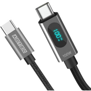 USB�P�[�u�� Type-C to C �X�}�[�g���j�^�����O 100W�o�� 480Mbps 1.2m ADTEC APC-V1210CC-U2-LEDD
