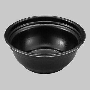 MFP麺丼−丸20 (80) 本体 黒W サイズ : Φ195×80mm 入数 : 300 | 使い捨て 使い捨て容器 使い捨て食器 丼 丼物 ラーメン テイクアウト テイクアウト容器 持ち帰り 牛丼 スープ プラスチック容器 ア
