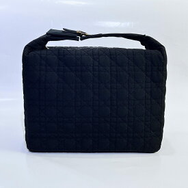 【中古】Christian Dior クリスチャン ディオール カナージュ ミニ ハンドバッグ アクセサリーポーチ MC1917 ブラック レディース ファションバッグ 美品