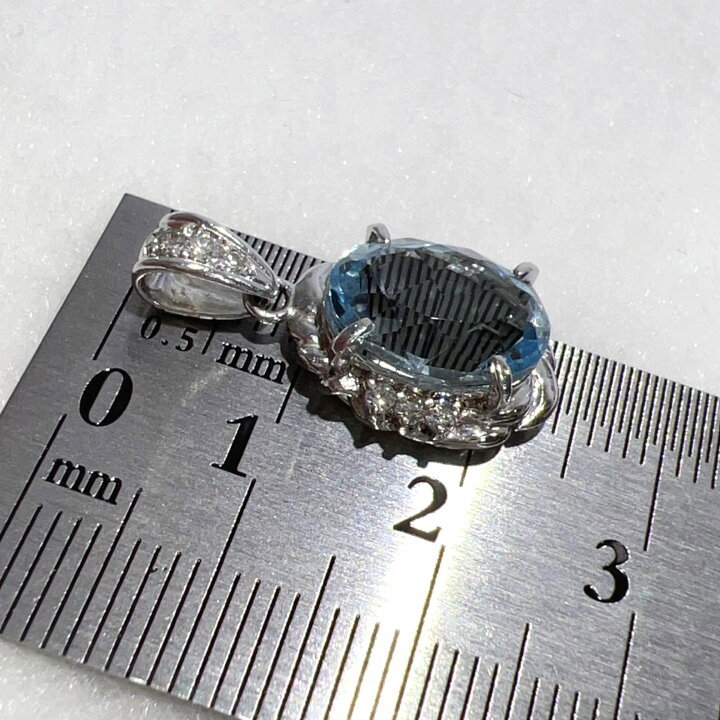 楽天市場】【中古】PT900 天然 アクアマリン ダイヤ ネックレス 