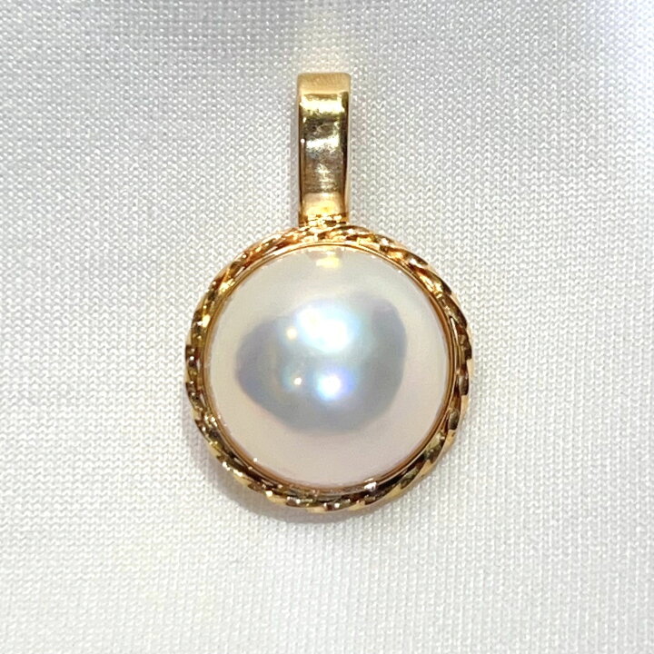 楽天市場】【中古】K18 YG 天然 マベパール ネックレス ペンダント 