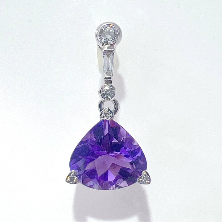楽天市場】【中古】Pt900 天然 アメジスト ダイヤ ネックレス 