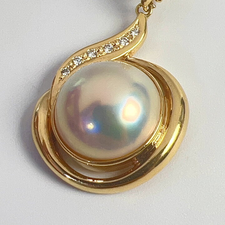 楽天市場】【中古】TASAKI タサキ K18 マベ パール ダイヤ ネックレス 