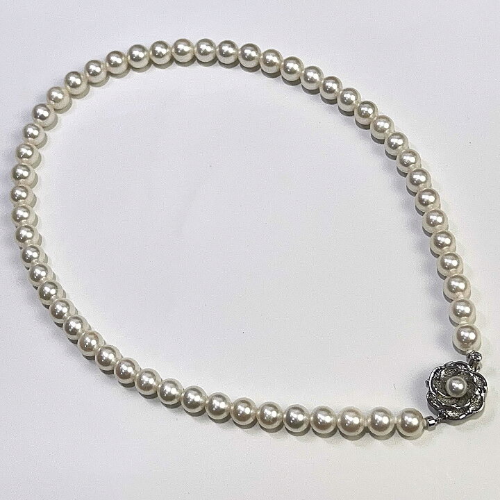 楽天市場】【中古】SV AKOYA アコヤ パール ネックレス ホワイト 天然 