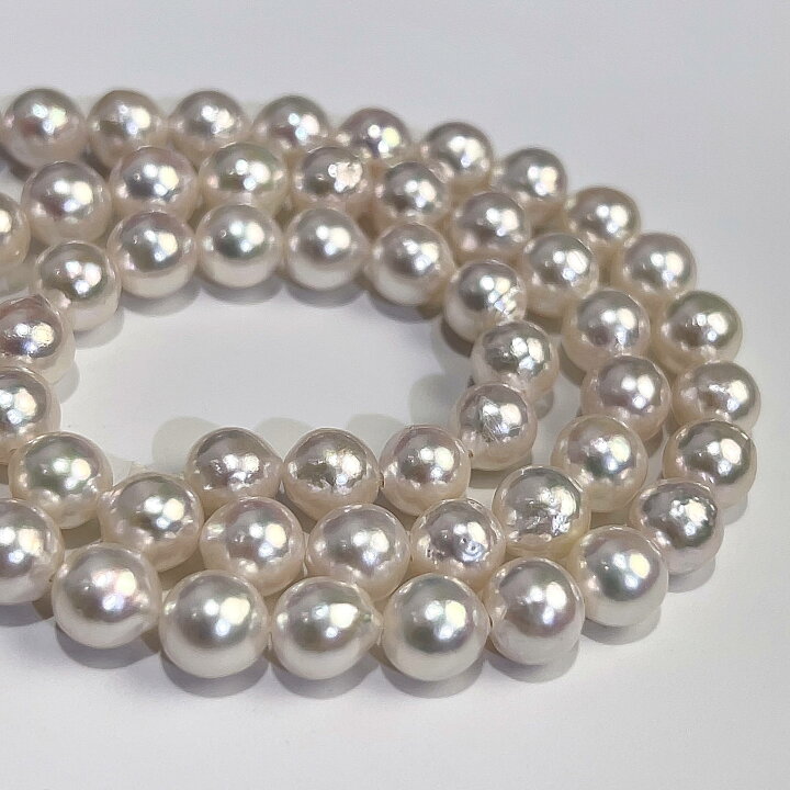 楽天市場】AKOYA アコヤ パール ネックレス ルース 7-7.5mm 天然 本  