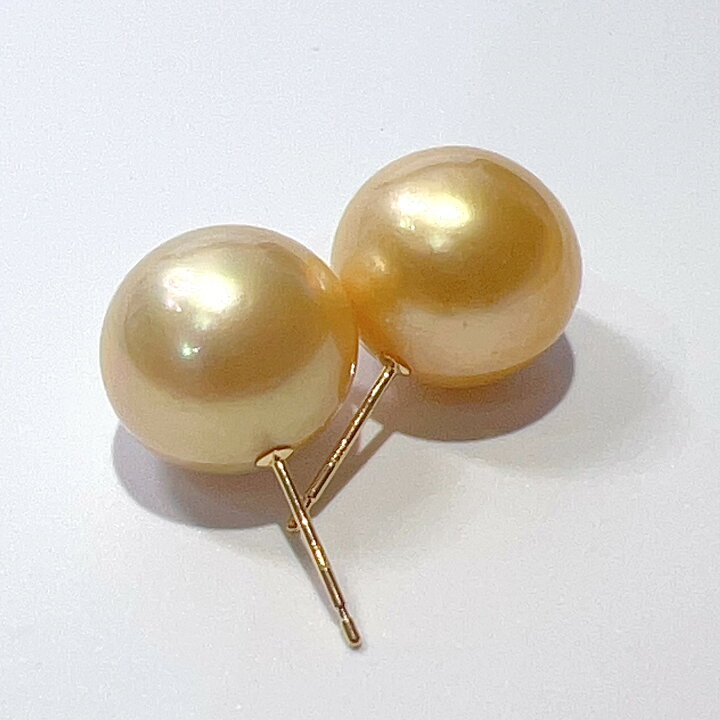 楽天市場】【中古】K18 天然 白蝶 南洋 パール ピアス 12.5mm ゴールド 