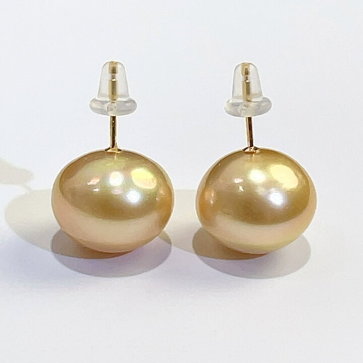 楽天市場】K18 白蝶 南洋 ゴールド パール ピアス 13.7mm 6.5g 天然 本 