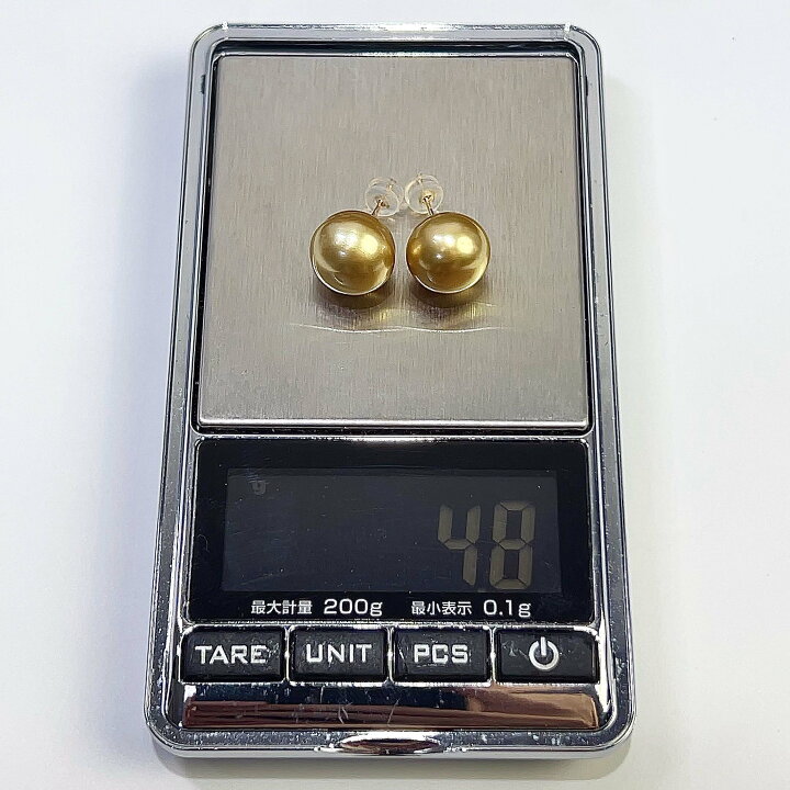 楽天市場】K18 白蝶 南洋 茶金 ゴールド パール ピアス12mm 4.8g 天然  
