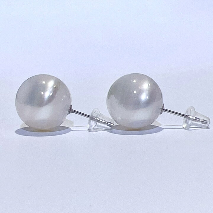 楽天市場】Pt900 天然 白蝶 南洋 パール ピアス 12.8mm 6.3g 本真珠 