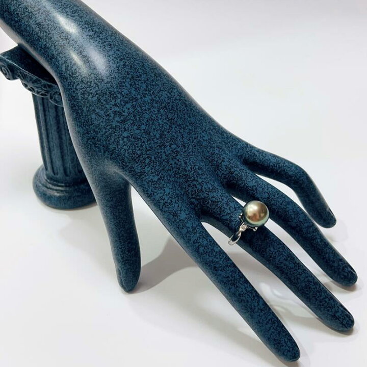 楽天市場】【中古】PT900 天然 黒蝶 パール ダイヤ リング 本真珠 7.6g 