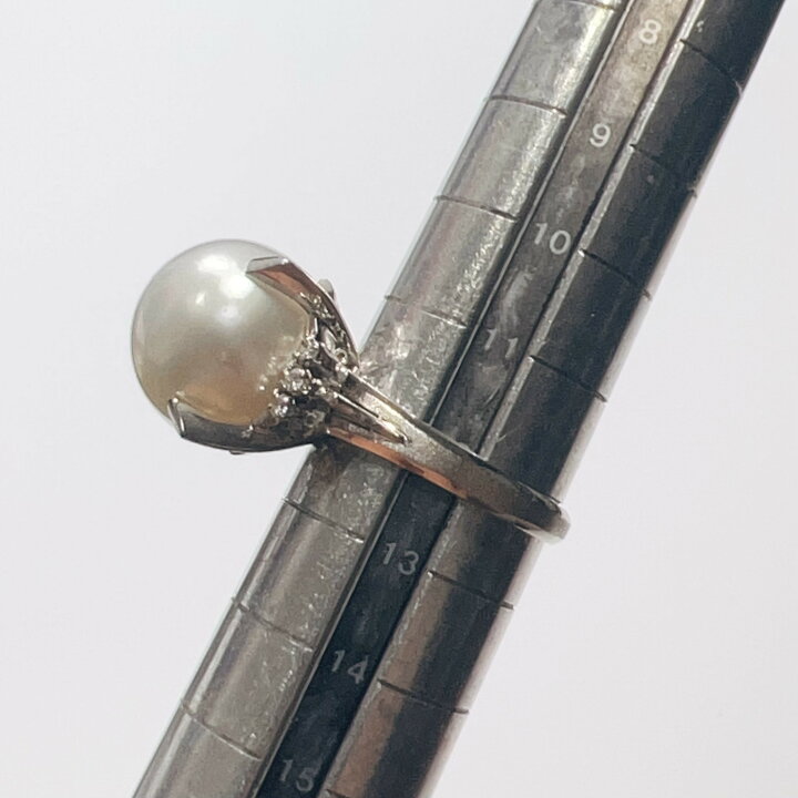 楽天市場】【中古】Pt900 白蝶 南洋 パール ダイヤリング 13mm D0.08ct 