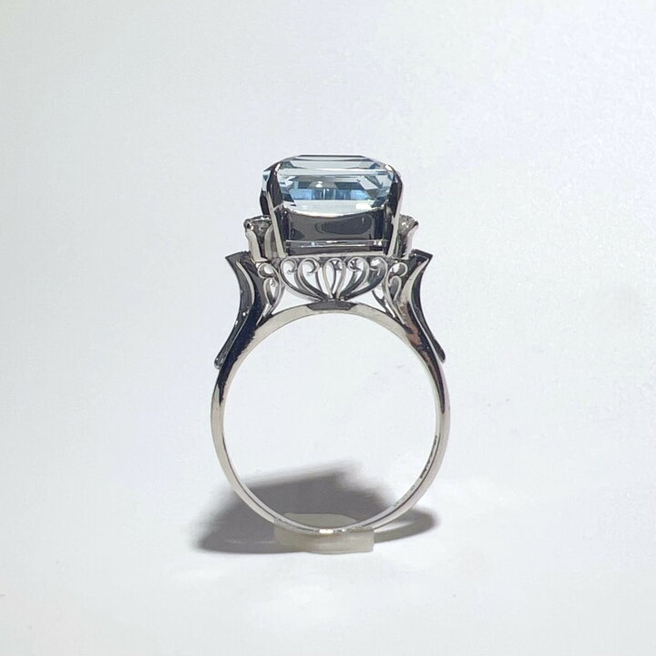 楽天市場】【中古】Pt900 天然 アクアマリン ダイヤ リング AQ5.28ct 