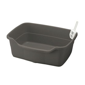 （まとめ） ラプレ ネコトイレ 深型 60 ダークグレー （猫用 ペット用品） 【×2セット】【代引不可】